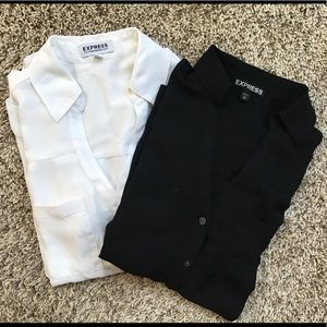 Express Portofino Shirts - Black and White - XS
